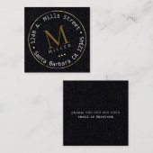 黒い円モノグラム スクエア名刺 (正面/裏面)