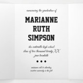 黒い円5 – 写真の卒業 三つ折り招待状 (内部中)