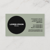 黒い円 – 暖かい灰色 名刺 (裏面)
