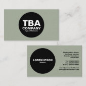 黒い円 – 暖かい灰色 名刺 (正面/裏面)