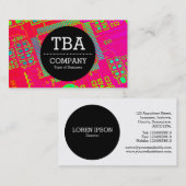 黒い円v2 -カラフル抽象芸術 名刺 (正面/裏面)