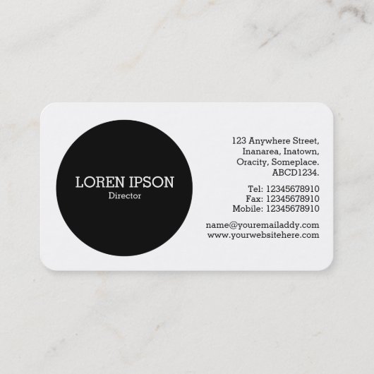 黒い円v2 – ソフトグラデーション 名刺 (裏面)