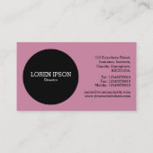 黒い円v2 – 埃っぽいバラ 名刺 (裏面)