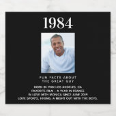 黒い写真おもしろいファクトbio year誕生誕生日 スパークリングワインラベル (シングルラベル)