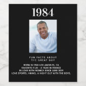 黒い写真おもしろいファクトbio year誕生誕生日 ワインラベル (シングルラベル)