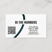 黒い写真とQRコカスタムードの青い数字 名刺 (裏面)