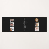 黒い写真のコラージュ名のスクリプト ヨガマット (正面(横))