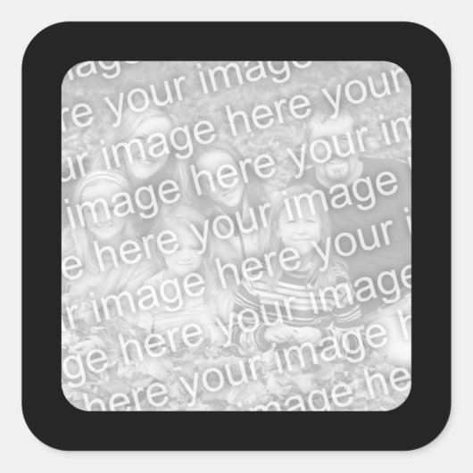 黒い写真のステッ縁どク スクエアシール (正面)