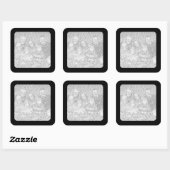 黒い写真のステッ縁どク スクエアシール (シート)