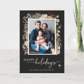 黒い写真の折り畳みホリデーカード カード (正面)