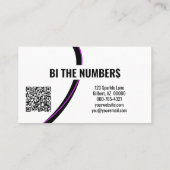 黒い写真の紫カスタムの数字QRコード 名刺 (裏面)