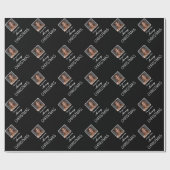 黒い写真エレガントのスクリプト名メリークリスマス ラッピングペーパー (フラット)