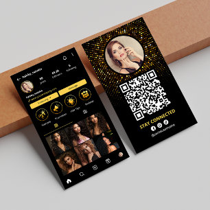 黒い写真エレガントヘアスタイリストInstagram 名刺