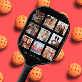 黒い写真コラージュのファミリー名のレポート ピックルボールラケット