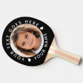 黒い写真パーソナライズされたの文字と名前 卓球ラケット (横)
