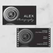 黒い写真撮影の名刺 名刺 (正面/裏面)