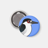 黒い冠をかぶったナイトヘロン マグネット (正面/裏面)