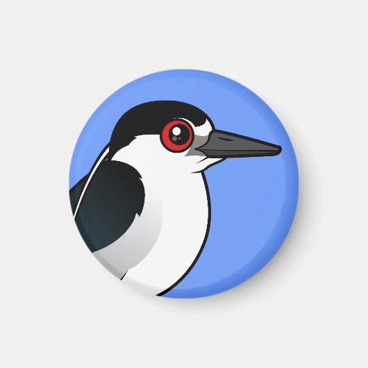 黒い冠をかぶったナイトヘロン マグネット (正面)