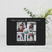 黒い冬の森のフローラ写真コラージュ シーズンカード (スタンド正面)