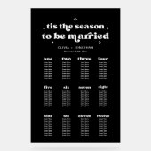 黒い冬の結婚式のシーティンググラフアクリル記号 アクリルサイン (正面)