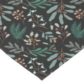 黒い冬の葉のパターン ミディアムテーブルランナー (コーナー)