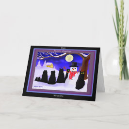 黒い冬猫のクリスマスカード シーズンカード