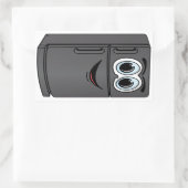 黒い冷蔵庫マンガ 長方形シール (バッグ)