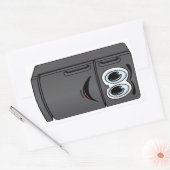 黒い冷蔵庫マンガ 長方形シール (封筒)