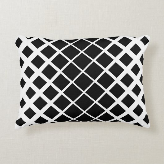 黒い分離正方形ブロックパターン アクセントクッション (正面)