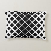 黒い分離正方形ブロックパターン アクセントクッション (裏面)