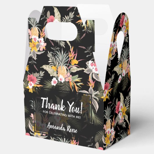 黒い切妻の上のパイナップルの花 フェイバーボックス (オープン)