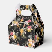 黒い切妻屋根にピンクと白の花 フェイバーボックス (裏面サイド)