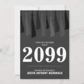 黒い列の房の写真卒業招待状 招待状 (正面)