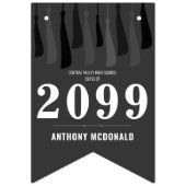 黒い列の房の写真卒業 バンティングフラッグ (第1の旗)