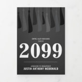 黒い列の房3 – 写真卒業 三つ折り招待状 (カバー)