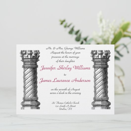 黒い列結婚式招待状 招待状 (スタンド正面)