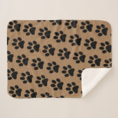 黒い前足が茶色にプリントされる シェルパブランケット (正面(横))