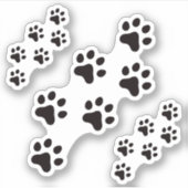 黒い前足は動物のトラックステッカーを印刷 シール (正面)