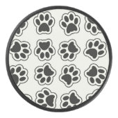 黒い前足、犬の前足、猫の前足、輪郭 アイスホッケーパック (正面)