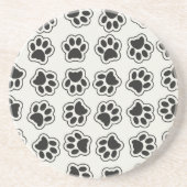 黒い前足、犬の前足、猫の前足、輪郭 コースター (正面)