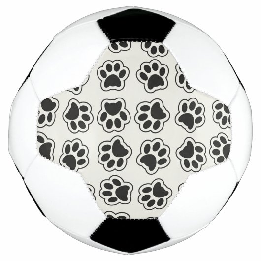 黒い前足、犬の前足、猫の前足、輪郭 サッカーボール (正面)