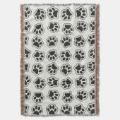 黒い前足、犬の前足、猫の前足、輪郭 スローブランケット (正面縦)