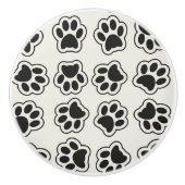 黒い前足、犬の前足、猫の前足、輪郭 セラミックノブ (正面)