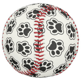 黒い前足、犬の前足、猫の前足、輪郭 ソフトボール