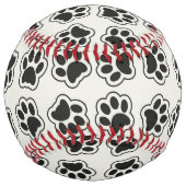 黒い前足、犬の前足、猫の前足、輪郭 ソフトボール (正面)