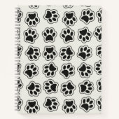 黒い前足、犬の前足、猫の前足、輪郭 ノートブック (正面)