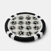 黒い前足、犬の前足、猫の前足、輪郭 ポーカーチップ (シングル)