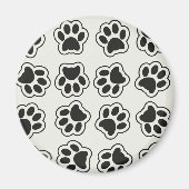 黒い前足、犬の前足、猫の前足、輪郭 マグネット (正面)