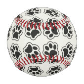 黒い前足、犬の前足、猫の前足、輪郭 野球ボール (正面)