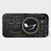 黒い動揺して音パーソナライズされた楽 Case-Mate iPhoneケース (裏面(横))